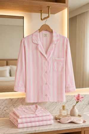 Bubblegum matching pyjama shirt and bottoms